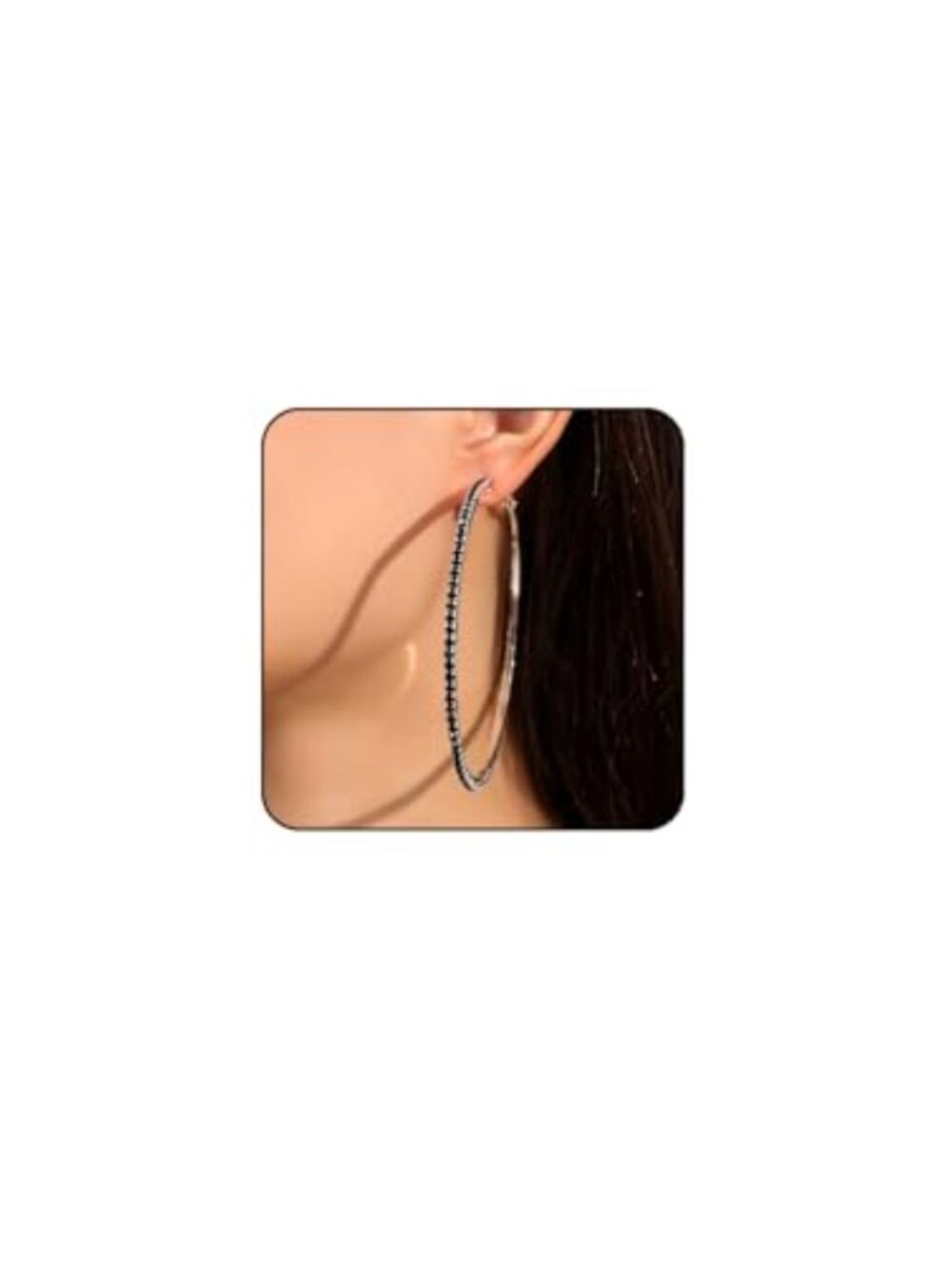 Large Rhinestone Hoop Earrings Alloy Statement Earrings Women